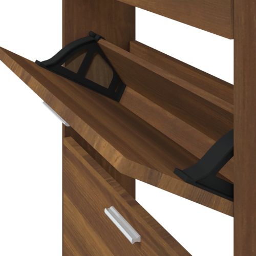 Шкаф за обувки, кафяв дъб, 59x17x108 см, инженерно дърво