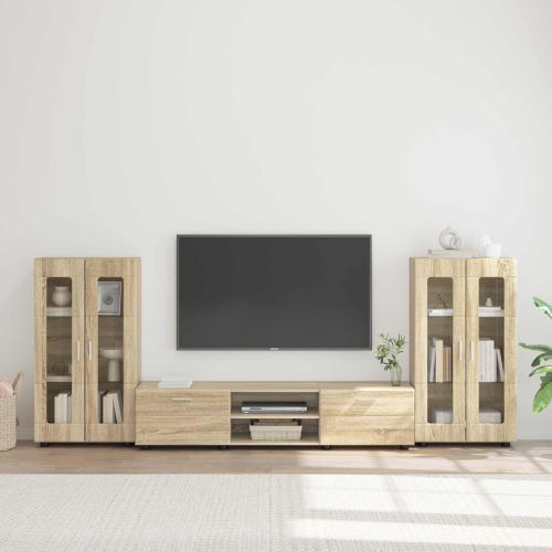 Комплект ТВ шкаф с рафт FLORIN 3 pcs Сонома дъб Инженерно дърво