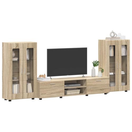 Комплект ТВ шкаф с рафт FLORIN 3 pcs Сонома дъб Инженерно дърво