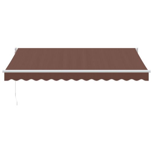 Ръчно прибираща се тента, кафява, 350x250 см