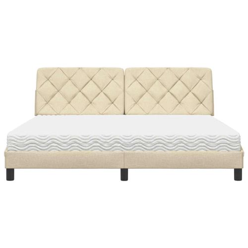 Легло с матрак, кремаво, 180x200 см, плат