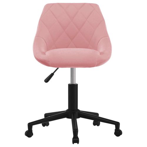Въртящ се офис стол, розов, кадифе