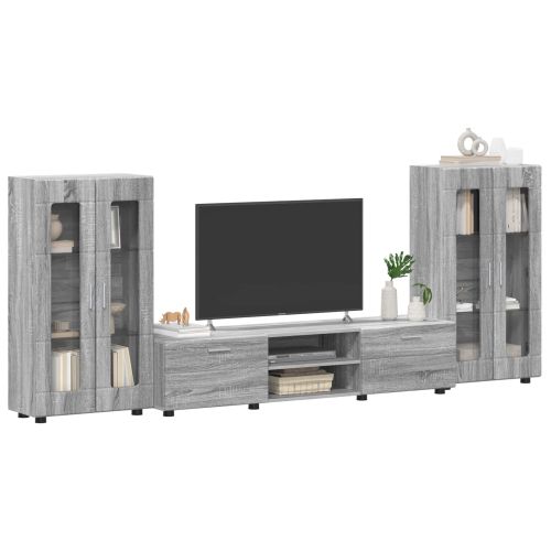 Комплект ТВ шкаф с рафт FLORIN 3 pcs Сив Сонома Инженерно дърво