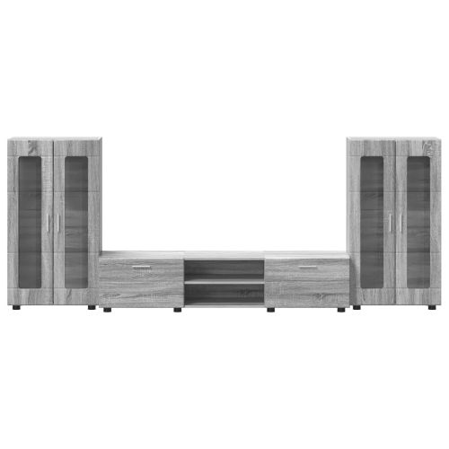 Комплект ТВ шкаф с рафт FLORIN 3 pcs Сив Сонома Инженерно дърво