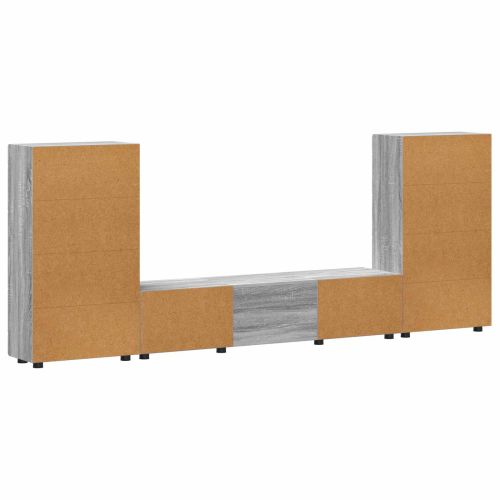 Комплект ТВ шкаф с рафт FLORIN 3 pcs Сив Сонома Инженерно дърво