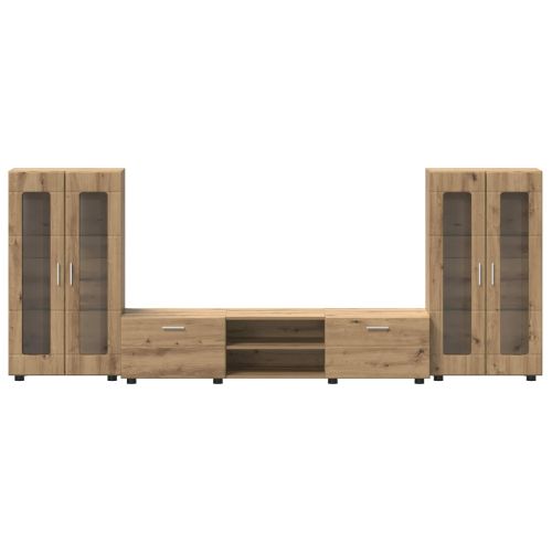 Комплект ТВ шкаф с чекмедже FLORIN 3 pcs Дъб Инженерно дърво