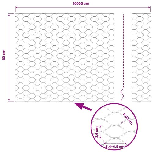 Шестоъгълна ограда Зелен 0,6 x 100 м ПВЦ
