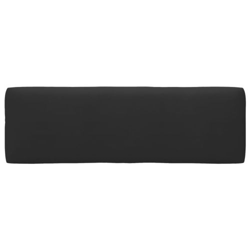 2-местен палетен диван с възглавници бор с черна импрегнация