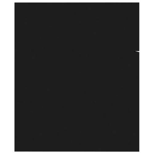 Шкаф за баня с вградена мивка, черен, ПДЧ