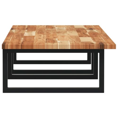 Стенен рафт за мивка, стомана и масивно дърво акация