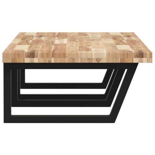 Стенен рафт за мивка, стомана и масивно дърво акация