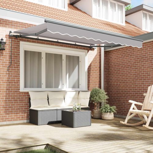 Сгъваем навес Светлосиво 300 x 200 cm текстил