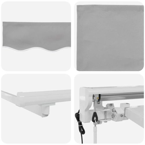 Рамка за сенник Светлосиво 400 x 200 cm Полиестер с PU покритие