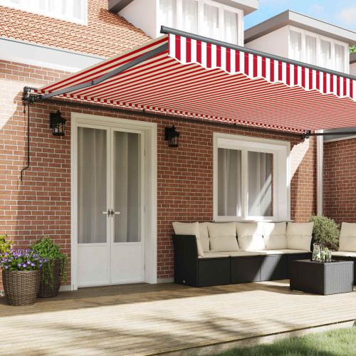 Рамка за сенник Червено и бяло 500 × 300 cm