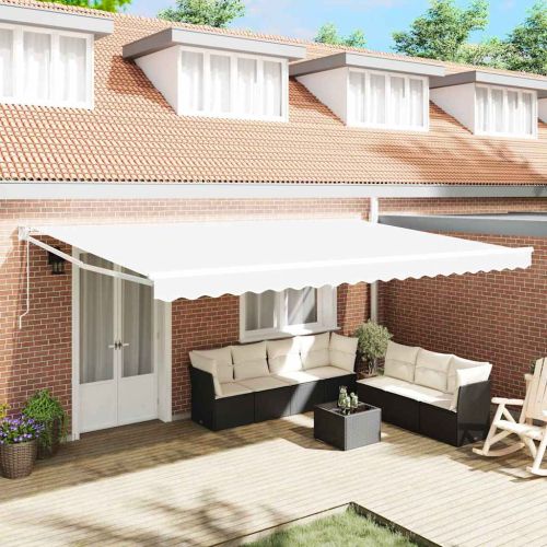 Сенник Бяло 500 × 300 cm Полиестер и метал