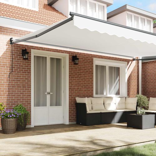 Сенник Бяло 500 × 300 cm Полиестер и метал