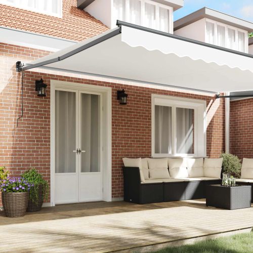 Сенник Бяло 500 × 300 cm Полиестер и метал