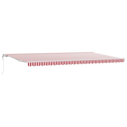Електрически разтегателен навес Червено и бяло 600 × 350 cm