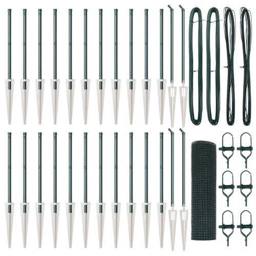 Стълб за ограда. Зелен 50 x 0,4 м (12 x 12 мм мрежа)
