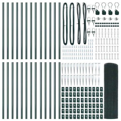 Стълб за ограда. Зелен 50 x 0,4 м (19 x 19 мм мрежа)