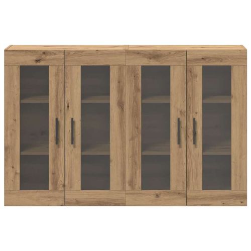 Стенни шкафове 2 pcs Артисан дъб и черно 69,5 x 34 x 90 см