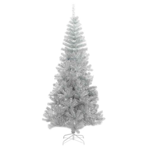 Коледно дърво с 300 LED светодиода Сребрист 240 cm PET