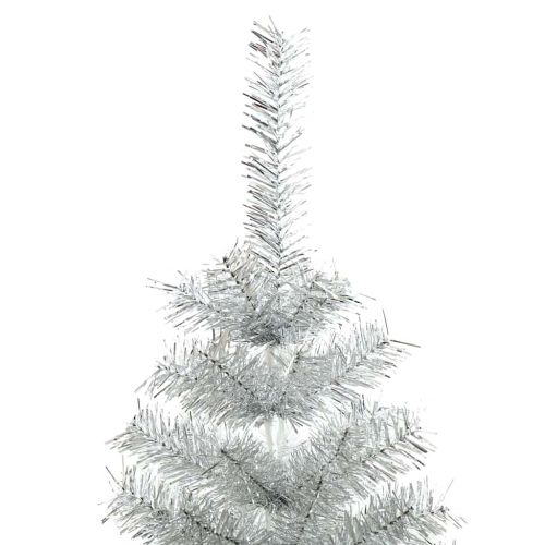 Коледно дърво с 300 LED светодиода Сребрист 240 cm PET