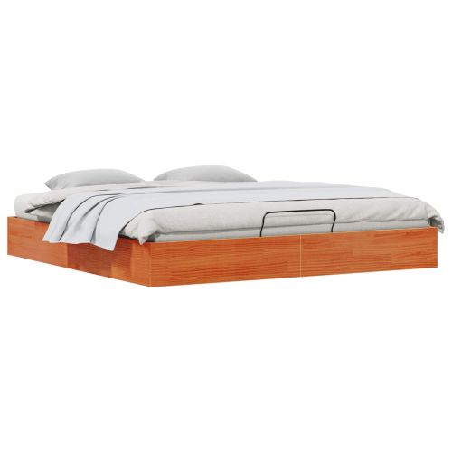 Отоман легло рамка с хранилище Восъчен Кафяв 200 x 200 cm