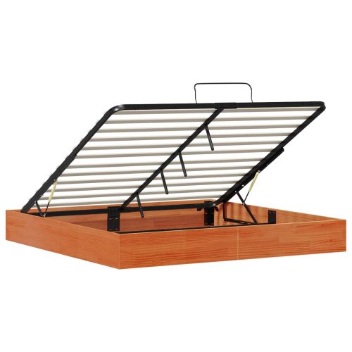 Отоман легло рамка с хранилище Восъчен Кафяв 200 x 200 cm