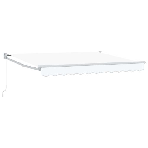 Ръчен сгъваем навес Бял 3 x 2 m Полиестер с PU покритие