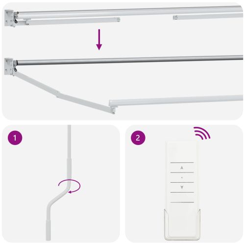 Електрически разтегателен навес Бял 2,5 x 2 m