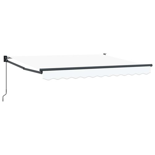 Ръчен сгъваем навес Бял 3,5 x 2 m Полиестер с PU покритие