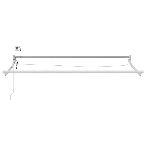 Електрически разтегателен навес Зелен и бял 3,5 x 2 m