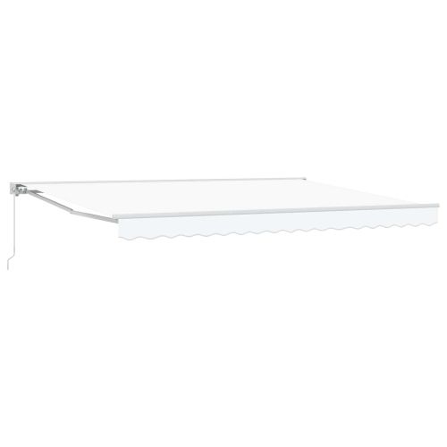 Ръчен сгъваем навес Бяло 5 x 3 m Полиестер с PU покритие