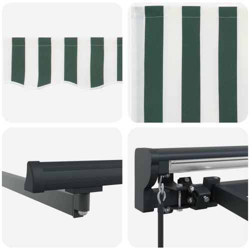 Ръчен сгъваем навес Зелен и бял 2,5 x 2 m