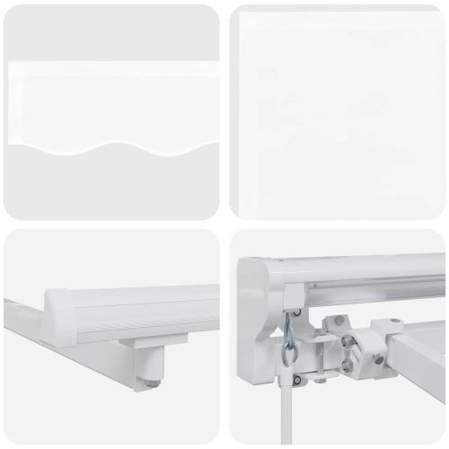 Ръчна рамка за сенник с LEDs Бял 3,5 x 2 m