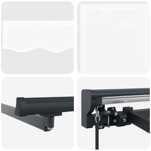 Ръчна рамка за сенник с LEDs Бяло и антрацит 3,5 x 2 m