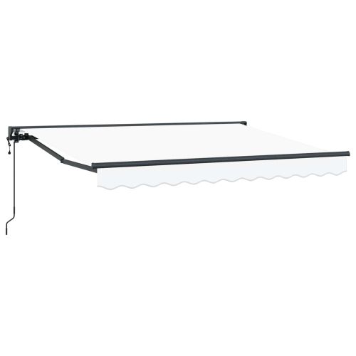 Електрически разтегателен навес Бяло 3,5 x 2 m