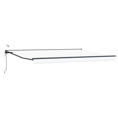 Електрически разтегателен навес Бял 5 x 3 m