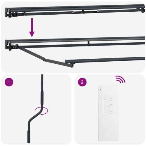 Електрически разтегателен навес Зелено, Бяло, Антрацит 3 x 2 m