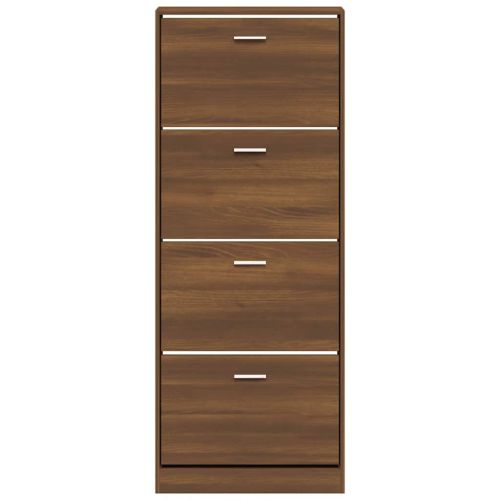 Шкаф за обувки, кафяв дъб, 59x17x150 см, инженерно дърво