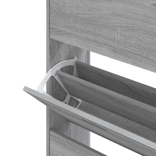 Шкаф за обувки, сив сонома, 63x24x147 см, инженерно дърво