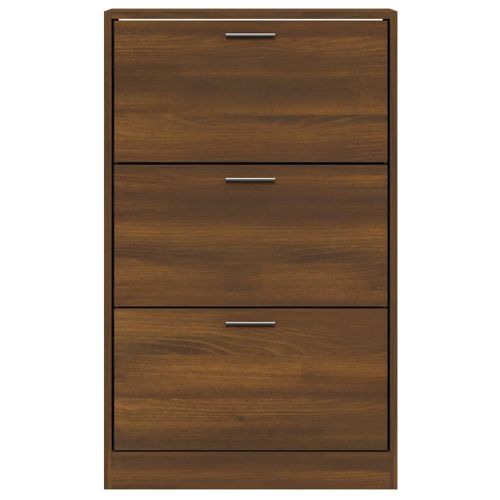 Шкаф за обувки, кафяв дъб, 63x24x103 см, инженерно дърво