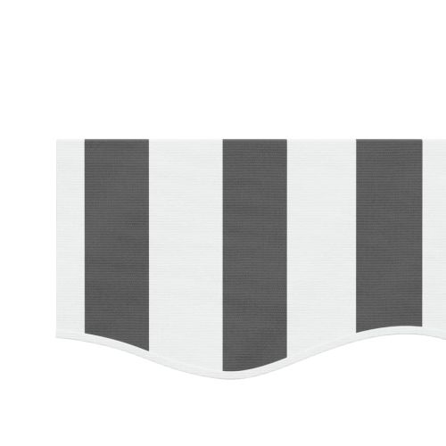 Резервно платнище за волан за тенти, антрацит-бели ленти, 5 м