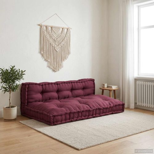 Кушон за палетен диван 2 pcs Тъмен червен 120 x 80 x 38 см