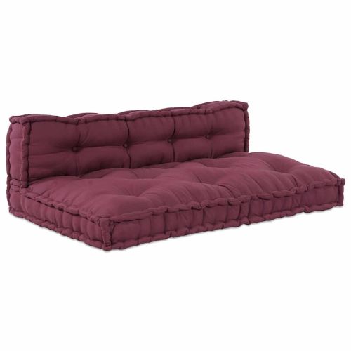 Кушон за палетен диван 2 pcs Тъмен червен 120 x 80 x 38 см