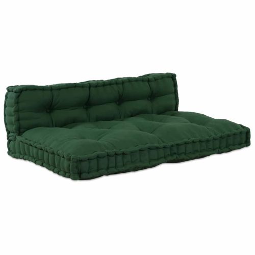 Кушон за палетен диван 2 pcs Зелено 120 x 80 x 38 см Текстил