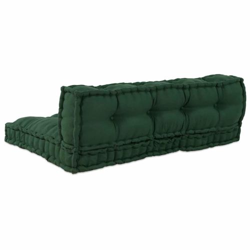 Кушон за палетен диван 2 pcs Зелено 120 x 80 x 38 см Текстил