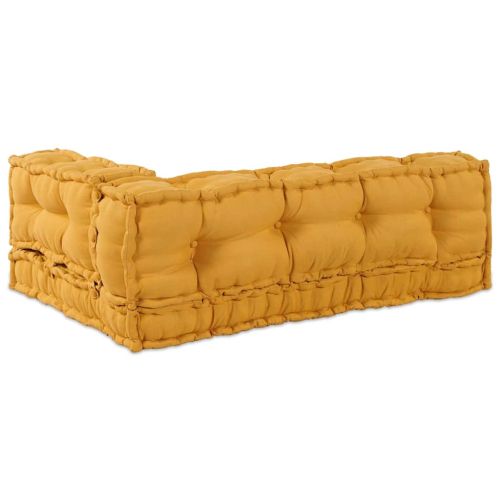 Кушон за палетен диван 3 pcs Жълто 120 x 80 x 38 см Текстил