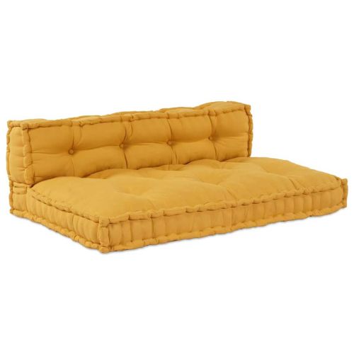 Кушон за палетен диван 2 pcs Жълто 120 x 80 x 38 см Текстил